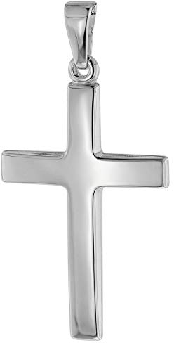 trendor Kreuz-Anhänger 24 mm Weißgold 14 Karat 585 Damen und Herren Goldanhänger, modischer Kreuzanhänger, Geschenkidee, eleganter Schmuck aus Echtgold 75552