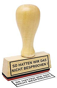 Stemplino® Textstempel - So hatten wir das nicht besprochen - 50mm x 15mm Holzstempel mit Text Bürostempel Firmenstempel Stempel Büro Text Stempel