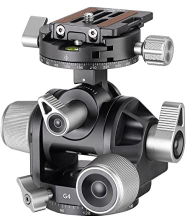 LEOFOTO Geared Tripod Head G4 - Camera Tripod Head - Black - Floor Mount