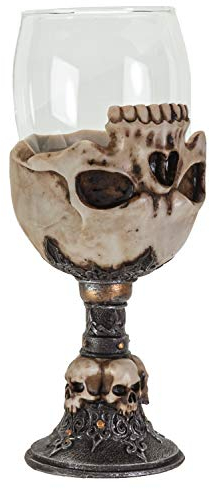 SUMMIT COLLECTION Underworld Upside Down Ossuary Skull Vino Calice Calice di Vetro Calice Sacrificale Cerimoniale Cranio Vino Calice 7 Fl Oz Drinkware