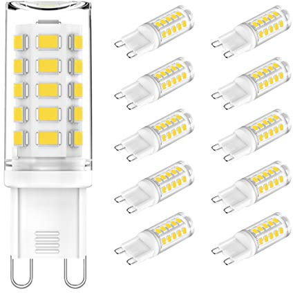 G9 LED Neutralweiß 3W, 4000K 480LM Energieeffizienz klasse C LED Leuchtmittel Ersatz für 40w Halogenlampe, G9 Glühbirne energiesparend, Nicht Dimmbar, Flimmerfrei für Hausbeleuchtung 10er Pack.