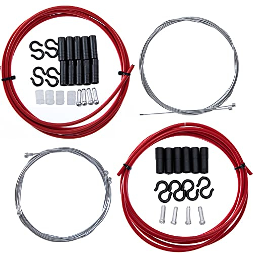 YBEKI 2-in-1 Fahrrad Bremskabel & Schaltzug Set – Hochwertiges Universal-Kabelsatz für MTB, Rennrad, Trekkingbike – 2m Schaltzug + 2.5m Bremskabel (PVC-beschichtet, rostfrei, wärmebehandelt)