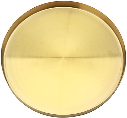 YRHH Vassoio Tondo Dorato in Acciaio Inossidabile Vassoio Decorativo per Bar Vassoi per Bevande o Cibo Vassoi per Esposizione Organizer-M