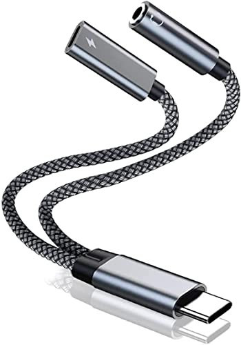 USB C to 3.5mm Headphone Adapter, USB C to 3.5mm Headphone Jack with PD 60W Fast Charging Compatible with iPhone 16/15/15Pro, Galaxy S25/S25+/S24+/S23/S22/S21/S21+/S23 FE/Note 20, Pixel 9/8/7/6/5