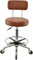VAKON SALON - Premium Rollhocker in Hellbraun mit Lehne und Fußring - Höhenverstellbar 55-75 cm - Rundsitz Drehhocker Arbeitshocker Praxishocker