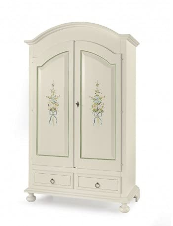 Mar.c.a. Design - Wochen-Kommode aus Pappelholz, Farbe Nussbaum dunkel Shabby Chic, Arte Povera Made in Italy, Möbel mit 4 + 2 geräumigen Schubladen - Maße: 63 x 37 x 98 cm