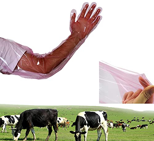 Zaky 34 inches Disposable Soft Plastic Film Gloves Long Arm Glove and Dust High Density Material no Leakage 10 pcs