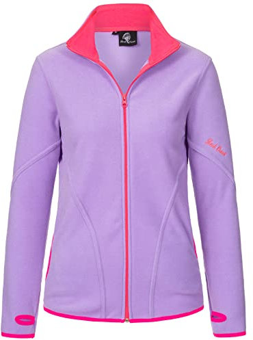 Rock Creek Damen Fleecejacke warm Übergangsjacke Windbreaker Fleece Jacken Outdoorjacke Stehkragen Damenjacke Teddyfleece Sweatjacke Pullover D-472 Flieder XL