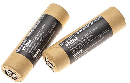 vhbw 2X Akku kompatibel mit Panasonic ER1510, ER1511, ER1512, ER154, ER160 Rasierer Haarschneider (1200mAh, 1,2V, NiMH)