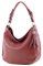 modamoda de T200 Damen Leder Schultertasche Henkeltasche handmade in Italy, Farbe:Purpurrot