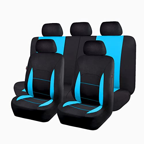 Flying Banner Sitzbezüge Auto Universal Set (Vollständige Reihe, Mintblau und Schwarz)