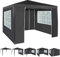 Event Gazebo with 4 Side Panels, Outdoor Waterproof Party Tent Marquee with Coated Steel Frame (Grey, 3X3M)