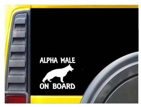 GAETOYEN Autoaufkleber Hund Personalisiert 18Cm(7.08 Inch) Alpha Rüde Deutscher Schäferhund Aufkleber Schutzhund Training Aufkleber Aufkleber C3941Sh