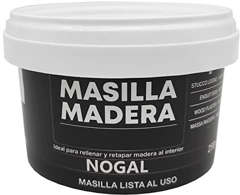 Tradineur - Masilla de relleno, pasta para madera, tapagrietas, lista para usar, reparación de fisuras, agujeros en muebles, uso interior, calidad profesional (Nogal, 250 g)