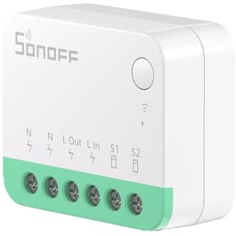 Wi-Fi Smart Switch de 2 Vías,SONOFF MINIR4 mini Interruptor Inteligente Wifi,Control APP, control por voz,Funciona con Alexa, Google Home Assistant.(10A 2400W)
