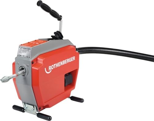 ROTHENBERGER 1000003345 R600 VarioClean Rohrreinigungsmaschine Grundgerät, 8mm-22mm Spiraldurchmesser, 60m Arbeitsbereich Länge, 230V