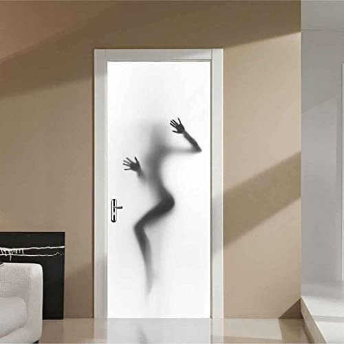 3D Türtapete Selbstklebend Frau Abstrakte Silhouette 90 X 210 Cm Diy Wandbild Pvc Wasserdicht Pvc Türtattoos Türposter Türaufkleber Fototapete Türfolie Für Tür,Wohnzimmer,Schlafzimmer - Türkunst