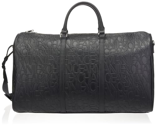 Armani Exchange Men's All Over Logo Duffle, Black