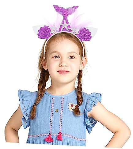 Beavorty Haarschmuck Meerjungfrau Kopfschmuck Kostüm Haare Prinzessin Kind Kopfbedeckung Violett