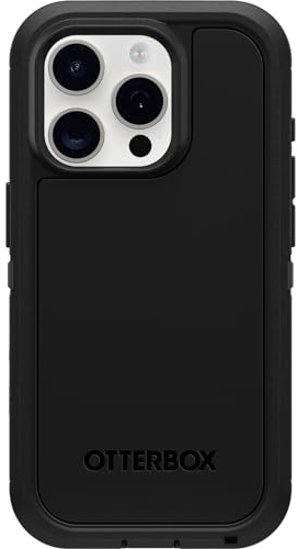OtterBox Defender XT Hülle für iPhone 15 Pro mit MagSafe, stoßfest, Ultra-robust, schützende Hülle, 5X getestet nach Militärstandard, Schwarz, Keine Einzelhandelsverpackung