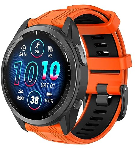 ISABAKE 22MM Cinturino per Garmin Forerunner 945/935/955/965, 22mm Cinturino di Ricambio in Silicone per Fenix 7/Fenix 6/Fenix 6 Pro/Fenix 5/Fenix 5 plus/Quatix 5/Approach S62/S60/MARQ/Descent G1