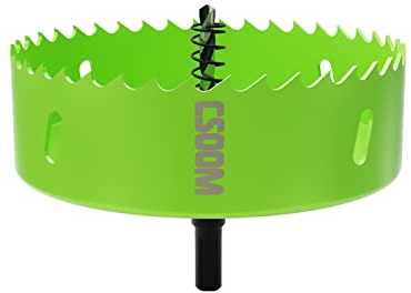 CSOOM Sega a tazza bimetallica M42, 130 mm, per lavori in cartongesso, plastica, legno, metallo sottile, lamiera di acciaio sottile, strumento di perforazione ad alte prestazioni