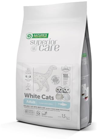 NATURE'S PROTECTION Katzenfutter Superior Care getreidefrei, Trockenfutter für weiße Katzen, mit wertvollem Hering, für ausgewachsene Katzen Aller Rassen, Trocken Futter Cat Katze 1,5 kg.