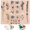 Holzstempel Scrapbooking Stempel Set 22 Stück Holzstempel Blätter Scrapbook Stempel Blatt Holzstempel Gummi Stempel Vintage Holzstempel Druckstempel für Scrapbooking Fotoalben Geschenk Handwerk