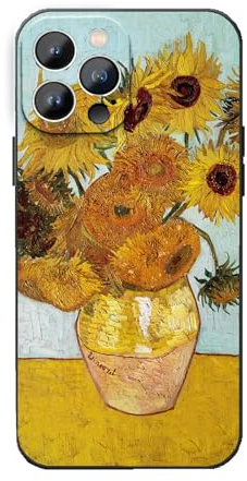 MURLEBAY Case for iPhone 15 Pro Max, Van Gogh Sunflower Yellow Aesthetic Art Phone Case for Women Girls, Soft Slim Phone Cover for iPhone 15 Pro Max