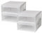 Kreher 4 XL Schubladenboxen, erweiterbare Ordnungsboxen mit Schublade, Kunststoff, Transparent, 39.6 x 52 x 17 cm
