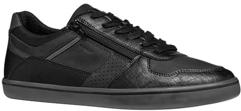 Geox Men U Elver A Sneaker, Nero, 43 EU