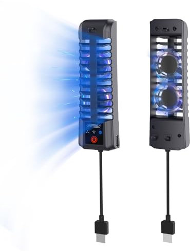 Ventilateur DUEQID PS5 Slim, Silencieux, Réglable, RVB, USB, Efficace pour PS5 Slim