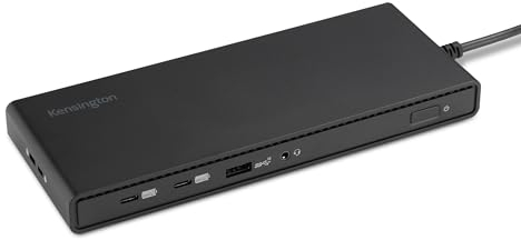 Kensington SD4842P EQ 12-in-1 USB-C Triple Monitor Docking Station vis 2X HDMI & 1x DisplayPort, 100W PD, Ethernet, Audio Jack, Security Lock Slots, for Windows and USB-C Alt-Mode Laptops (K32810NA)
