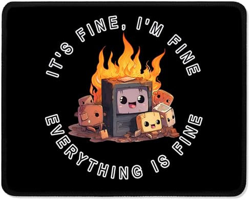 ITNRSIIET Mouse Pad with Stitched Edges, Premium-Textured Mouse Mat Pad, Non-Slip Rubber Base Mousepad for Gaming Laptop Computer & PC 260×210×3mm,Funny Burning Box