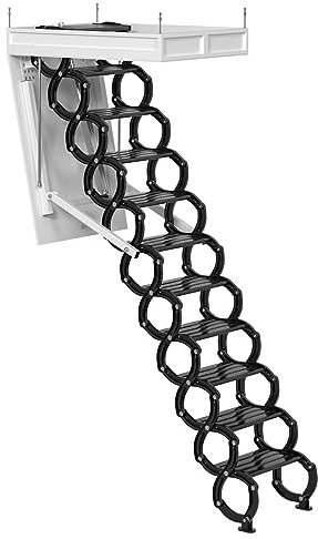 Areyourshop Elektrische Dachbodentreppe aus Aluminium, Klappbar 70x100 cm, 9,5 Fuß mit Fernbedienung, Deutscher/Europäischer Standardstecker
