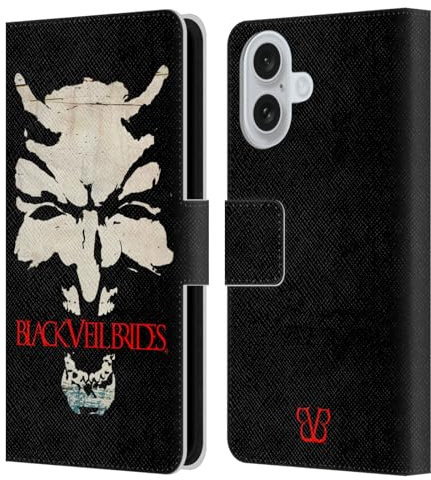 Head Case Designs Offizielle Black Veil Brides Teufel Art Kunst Der Band Leder-Wallet-Hülle Kompatibel mit Apple iPhone 16
