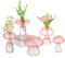 Glasseam Pilz Kleine Vasen für Deko: Cute Glas Vase Geschenk für Mama Freunde Pflanze Liebhaber - Mini Rosa Blumenvase Klein Propagation Station für Home Wohnzimmer Esstisch Fensterbank