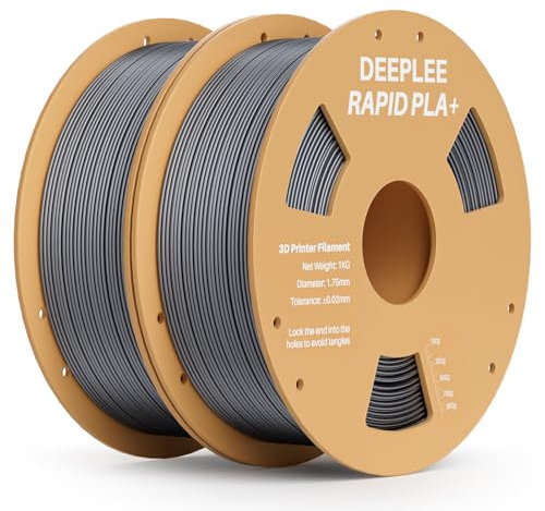 DEEPLEE Rapid PLA Plus Filament 1.75mm, High Speed 3D Drucker Filament up to 600mm/s, PLA+ Filament Maßgenauigkeit +/- 0.02 mm für die meisten FDM 3D Drucker, Silber 2KG