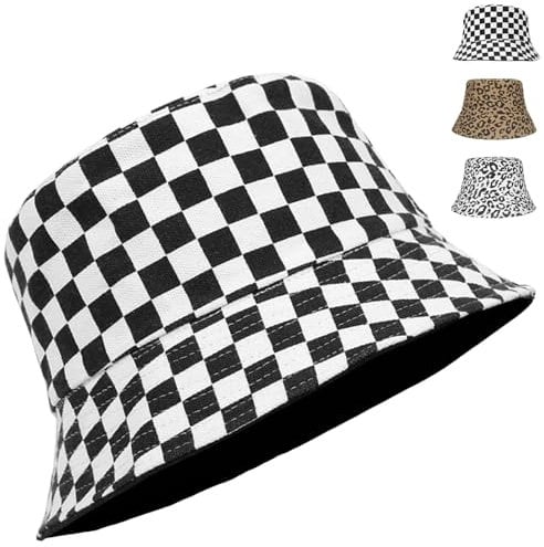 CWENDANER Retro Bucket Hat, 80 90er Style Unisex Fishing Hut, Doppelseitig Sonnenhut, Hip Hop Rock Scrawl Fischerhut, Faltbar, für Disco Hip Hop Outdoor