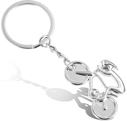 LIURFLNC Fahrrad Schlüsselanhänger, Schlüsselanhänger Fahrrad, Fahrradfahrer Schlüssel Anhänger Silber, Metall Kreative Geschenke Geschenk Fahrradfahrer für Männer, Frauen & Kinder