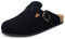Intini Pantoletten Herren Clogs Hausschuhe Geschlossen mit Korkfußbett Weiches Leder Gartenschuhe Latschen Bequeme Gute Passform Schwarz 47