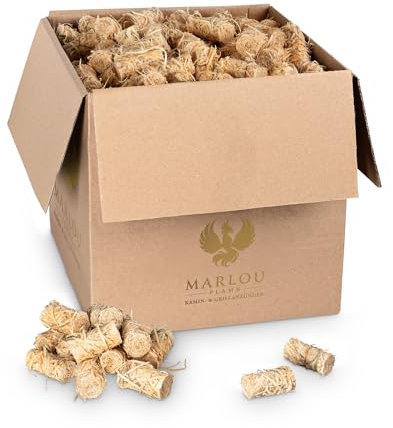 Marlou Flame Kaminanzünder Anzündwolle aus Holzwolle mit Wachs, Ofenanzünder, Feueranzünder für Kamin, Kaminofen & Grill, Holzanzünder & Anzünder für schnelles, sicheres Anzünden 5,5kg
