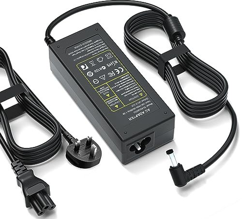 LG Monitor Power Cable, 19V Power Supply for LG Electronics 1920222324272934 Monitor LCD TV 22MK600M 22MK400H E2290T E2360T 27GN950 27GP750 29UM69G 32UN88A Samsung UN32J4000 Adapter Charger