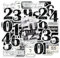 46 Stücke Zahl Aufkleber, Vintage Digital Tags Aufkleber für Kinder Teens Erwachsene Reisekoffer, Laptop, Planer, Kalender, Scrapbook, Koffer, Notizbücher, Journal