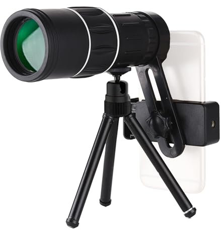 Telescopio Monocular de Largo Alcance 16x52, Telescopio Terrestre para Teléfono Movil, Catalejo Mini Telescopio, Impermeable, Zoom con Soporte, Trípode y Bolsa. Observar Aves, Fútbol o Conciertos.
