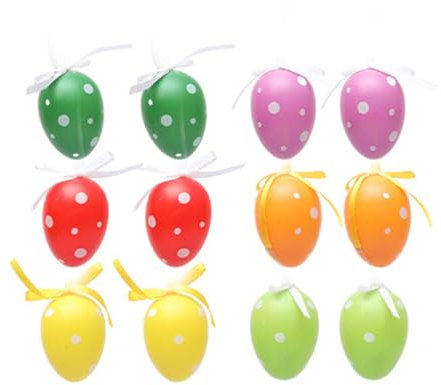 Zxfdsfdbnm Ostereier, realistische Farbe, Eierschalen, hängbar, Ornament, Ostertag, Festival, Dekorationen für Hof-Partys, 12 Stück