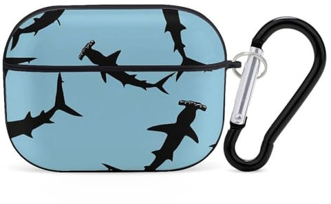Hammerhead Shark-1 Headphone Case Compatible with AirPods Pro PC Shell Carrying Case with Keychain Black-style