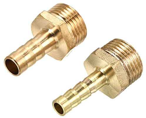 QUARKZMAN Laiton Barbillon Tuyau Raccord Connecteur Adaptateur 6mm et 8mm x G3/8 Mâle Tuyau Filetage, 3 en 1 Ensemble