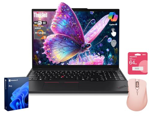 Lenovo ThinkPad E16 Gen 2 Business Laptop, 16 WUXGA Touchscreen, AMD Ryzen 5 7535U, 16GB DDR5, 512GB SSD, Fingerprint, Backlit KB, Wi-Fi 6E, Windows 11 Pro, Bundle with Wireless Mouse & Flash Drive