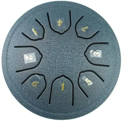 Steel Tongue Drum,Handpan 4.5 Inch 8 Tone Mini Hand Pan Drums Drumsticks Music Tambourine With Accessories Instrument(Blue)